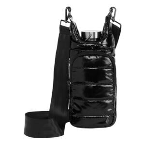 WanderFull HydroBag Water Bottle Carrier Quilted Crossbody Bag Glossy Black